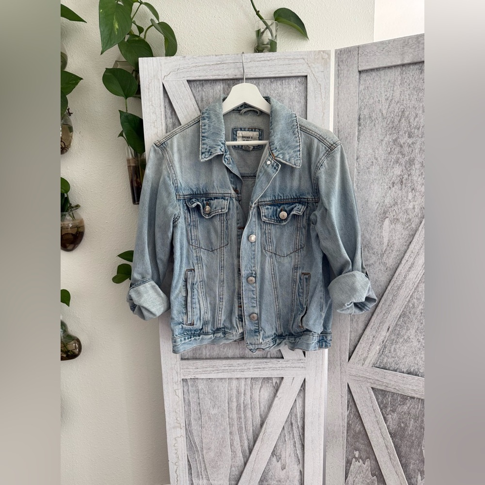 Forever 21 Oversized Light Blue Denim Jacket